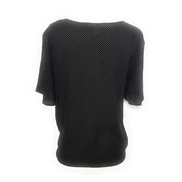 BLUE RAIN Polka Dot Button Front Top Tie Waist S - Picture 3 of 7